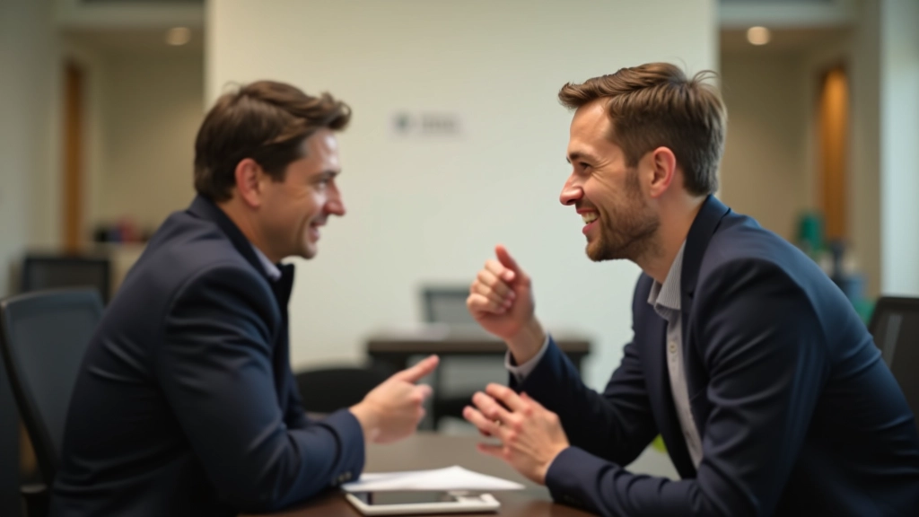 Twee mensen in een respectvol gesprek, communicatie moment