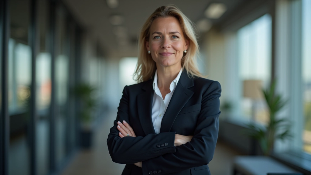 Zakenvrouw die zelfverzekerd spreekt in een vergaderruimte, gericht oogcontact, professioneel